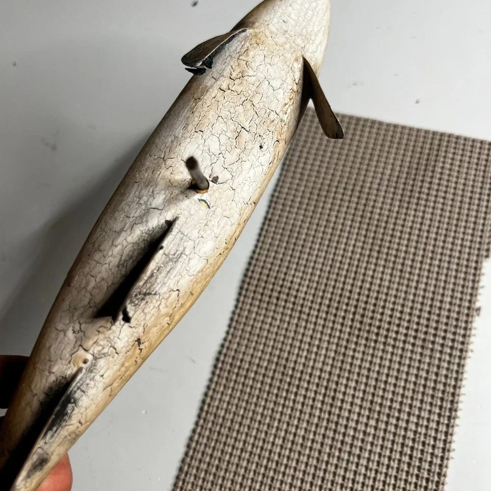 Vintage Hand Carved Wooden Brown Trout Fish Decoy Folk Art Rustic Cabin Decor